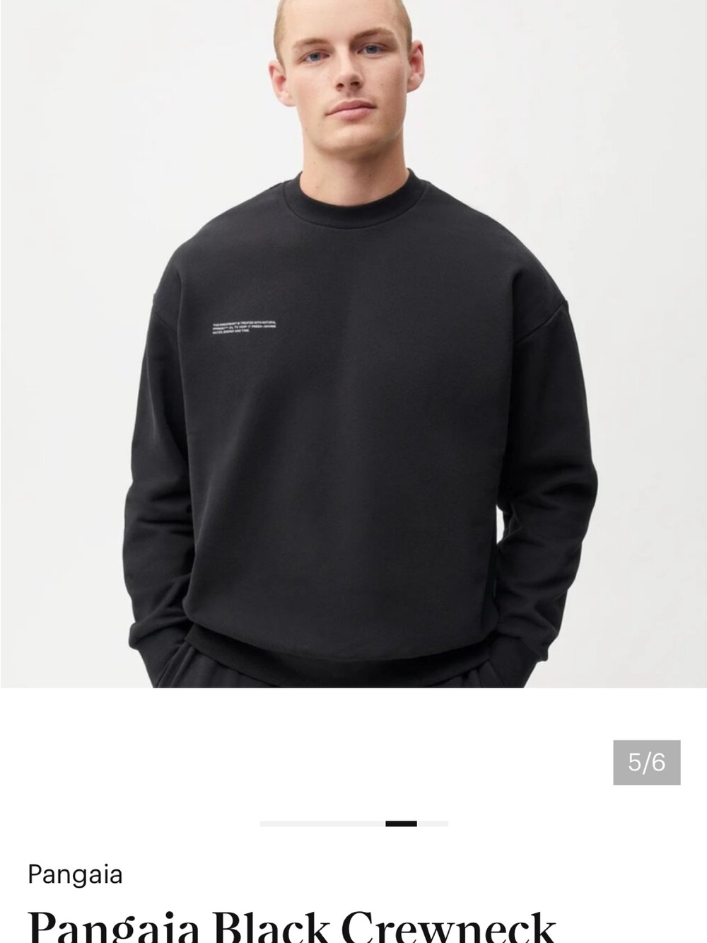 Pangaia Black Minimal Logo Crewneck Sweatshirt sz M worn few times